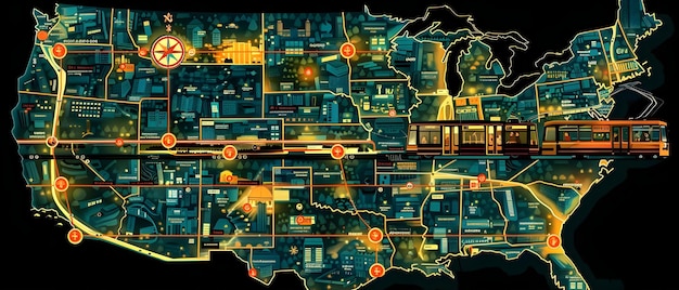 A map of the United States highlighting the different types of local government structures used in various states, such as county, city, township, and special district governments.