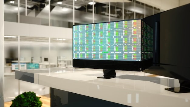 A photograph of a modern control room with large screens displaying real-time data and analytics related to supply chain operations, emphasizing the role of technology in enhancing visibility and resilience.