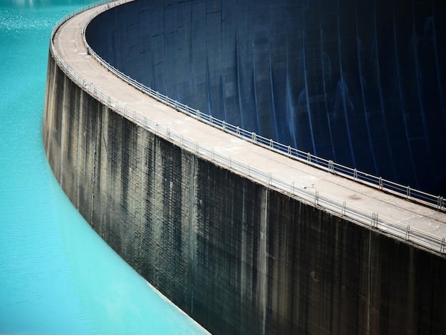 A close-up photo of a modern water treatment plant with advanced filtration systems, highlighting investments in clean and sustainable water infrastructure.