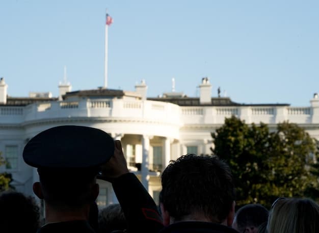 A close-up of the US Capitol building with blurred figures in the foreground, representing lobbyists and policymakers interacting.