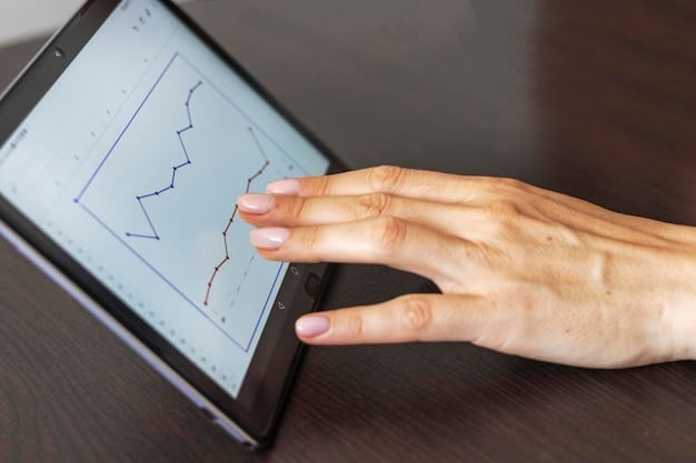 A close-up shot of a hand pointing to a specific data point on a graph illustrating changes in federal funding allocation over the past five years. The data points highlight a shift in priorities towards sustainable infrastructure projects and community health initiatives, reflecting 'Understanding the Shift in Federal Funding for Local Community Projects: What's Changed?'.