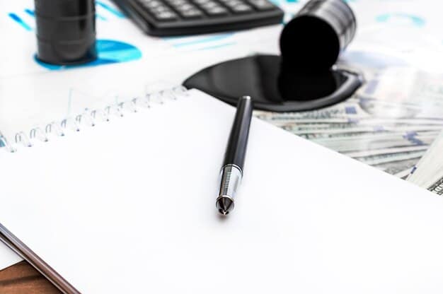 A close-up shot of a government official reviewing financial documents with a calculator and pen, symbolizing meticulous preparation for a federal audit. The setting is a well-lit office.