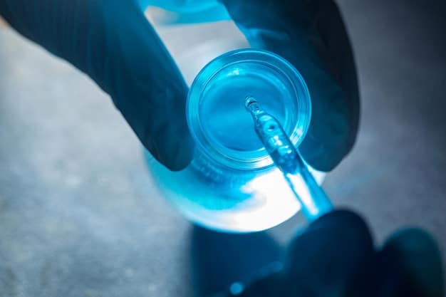 A close-up of a water quality testing kit being used to analyze a water sample, highlighting the scientific processes involved in monitoring compliance with the New Federal Regulations on Local Water Management.