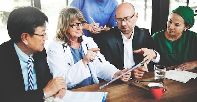 A local government official meeting with community leaders and healthcare providers to discuss strategies for improving access to healthcare in underserved areas. The image should convey collaboration, engagement, and a commitment to addressing healthcare disparities.