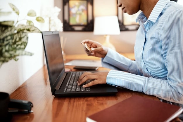 A close-up shot of a person meticulously working on a grant application on a laptop, with stacks of research papers and documents scattered around the desk. The atmosphere suggests concentration and thoroughness.