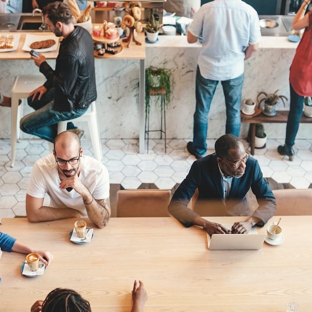 A diverse group of small business owners gathered in a modern co-working space, engaged in a workshop about the Breaking: Government Announces New Stimulus Package for Small Businesses – Eligibility and Application Process. Laptops and documents are scattered on tables, and a presenter is addressing the group with enthusiasm.