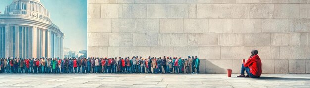 A split image showing one side with a long line of voters waiting at a polling station and the other side with an empty polling booth and shorter voting lines. This visual representation illustrates the disparity in voting access that arises due to How the New Voting Rights Legislation Could Affect Voter Turnout in the Next Election.