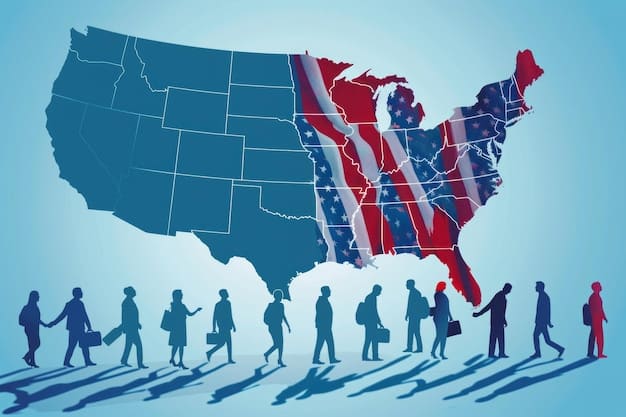A map of the United States, clearly showing the number of electoral votes allocated to each state, with states colored differently to visually represent the distribution of electoral power. This data-driven visualization aids in understanding 