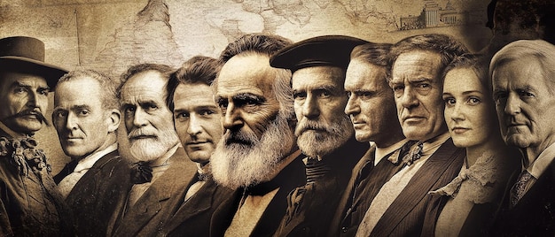 A historical image depicting the formation of one of the earliest PACs, potentially showing union leaders or corporate executives strategizing how to influence upcoming elections. Emphasize documents and individuals in suits with serious expressions to convey the importance of The Role of Political Action Committees (PACs) in Shaping Public Policy: An Overview.