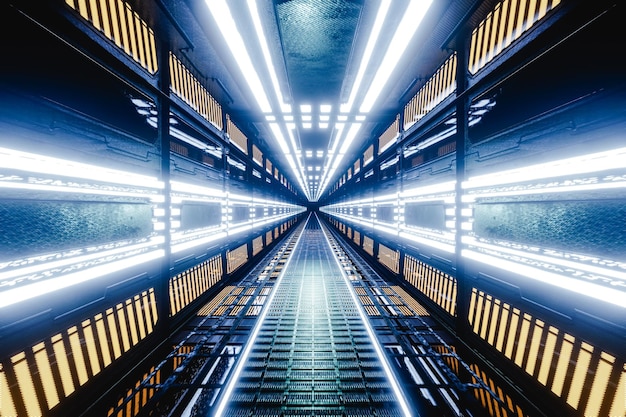 A close-up, eye-level shot inside a modern data center. Rows of servers with blinking lights stretch into the distance, creating a sense of scale and technological complexity. In the foreground, a technician is visible, focused on a server rack, symbolizing human oversight within the digital landscape. The image is slightly desaturated to emphasize the technological elements, relevant to How Does the US Government Regulate the Tech Industry, and What are the Potential Impacts on Innovation?.