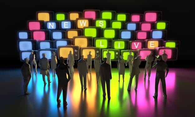 A split image showing two different news channels reporting on the same event with completely different headlines and visuals. One side displays a positive, uplifting narrative, while the other side presents a negative and critical perspective, illustrating the concept of media framing and bias regarding Understanding the Role of the Media in Shaping Public Opinion: A Critical Analysis.